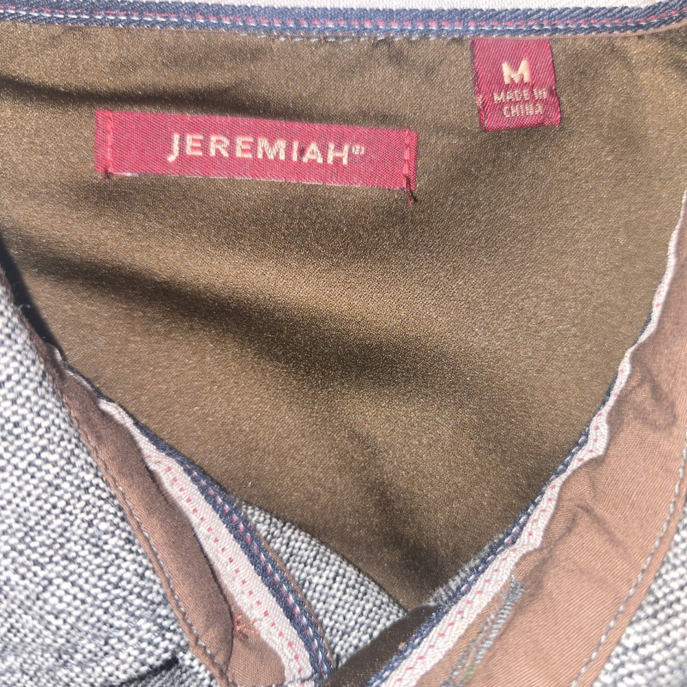 Jeremiah Mens Grey Herringbone Wool Blend Shirt Jacket Shacket Size M - Picture 2 of 11